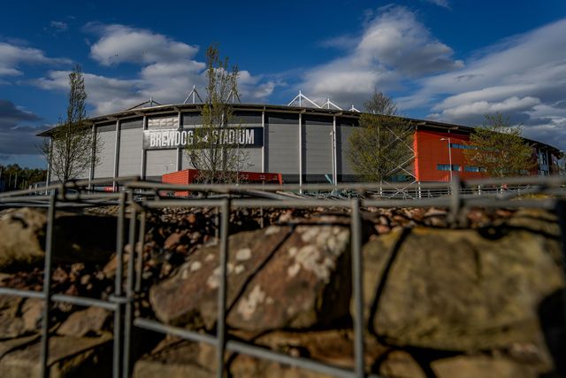 A general view of the stadium on the outside prior to kick off during the Betfred Challenge Cup Quarter Final match St Helens vs Catalans Dragons at The BrewDog Stadium, St Helens, United Kingdom on 10 April 2026

(Photo by Maynard Manyowa/News Images)