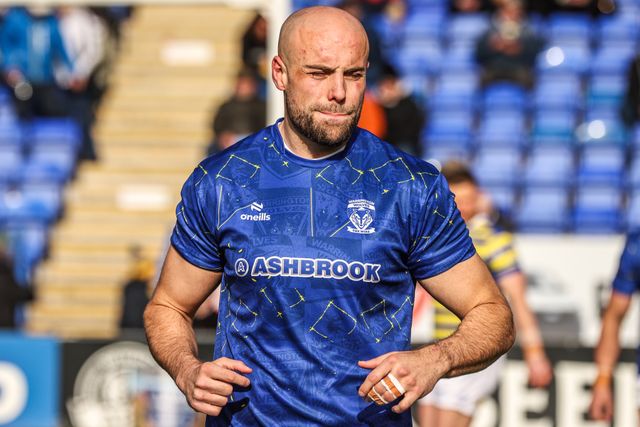 James Harrison of Warrington Wolves in the pregame warmup session during the Betfred Challenge Cup Quarter Final match Warrington Wolves vs Leigh Leopards at The Halliwell Jones Stadium, Warrington, United Kingdom on 11 April 2026

(Photo by Alfie Cosgrove/News Images)