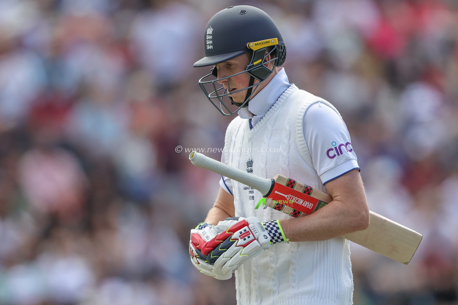 A dejected Zak Crawley of England leaves the field of play after being caught out by Alex Carey of Australia during the LV= Insurance Ashes Third Test Series Day 4 England vs Australia at Headingley Stadium, Leeds, United Kingdom, 9th July 2023

(Photo by Mark Cosgrove/News Images)