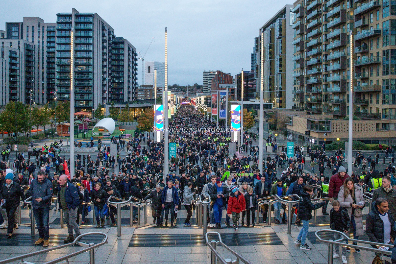 Fans make their way to Wembley Stadium during the UEFA Nations League, League B - Group 2 match England vs Republic of Ireland at Wembley Stadium, London, United Kingdom, 17th November 2024

(Photo by Gareth Evans/News Images)