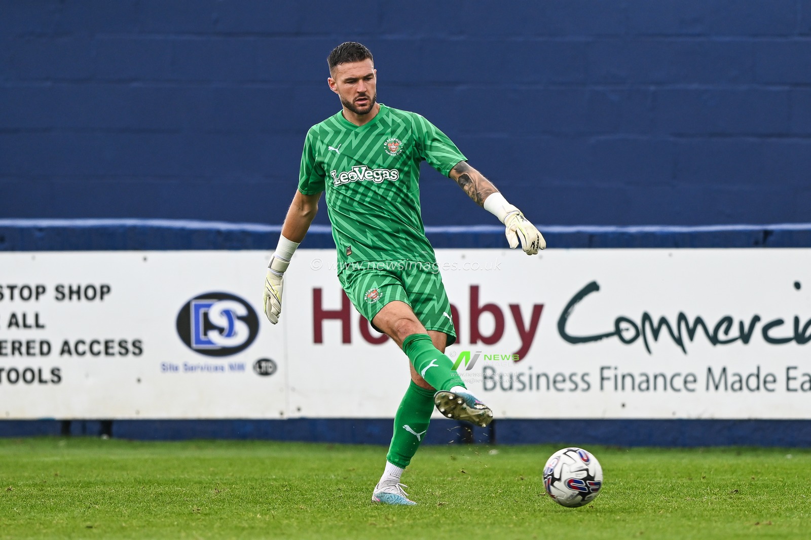 Richard O'Donnell #1 of Blackpool during the Pre-season friendly match Barrow vs Blackpool at SO Legal Stadium, Barrow-in-Furness, United Kingdom, 22nd July 2023

(Photo by Craig Thomas/News Images)