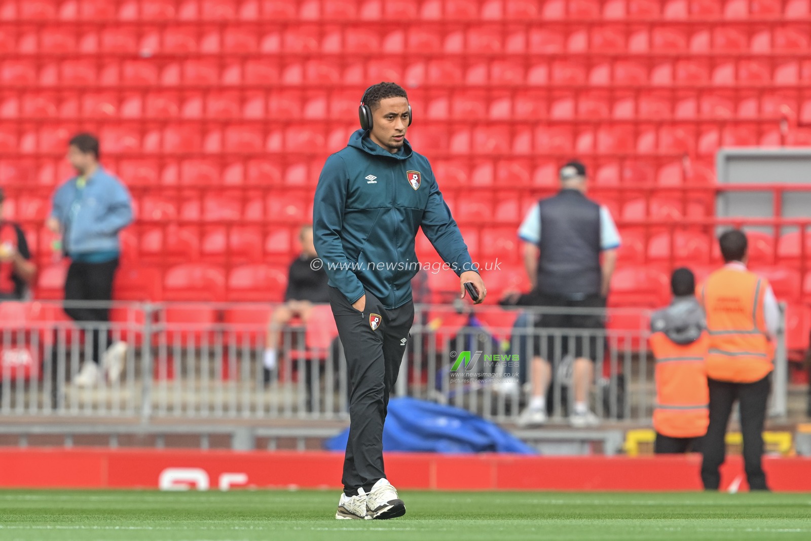 Marcus Tavernier of Bournemouth inspects the pitch ahead of the Premier League match Liverpool vs Bournemouth at Anfield, Liverpool, United Kingdom, 21st September 2024

(Photo by Cody Froggatt/News Images)