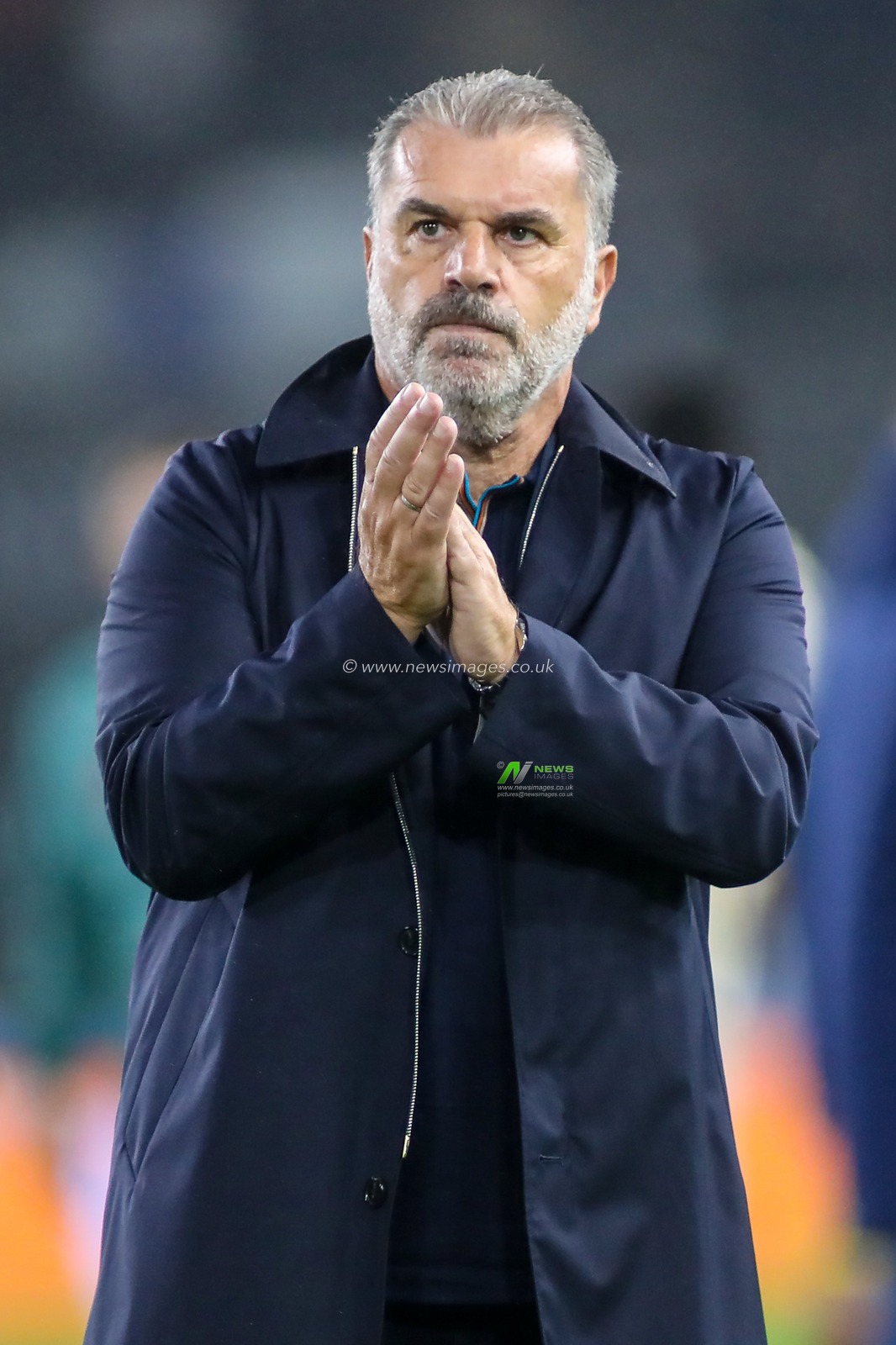 Nottingham Forest Head Coach Ange Postecoglou applauds the fans after the final whistle during the Carabao Cup 3rd Round Swansea City vs Nottingham Forest at Swansea.com Stadium, Swansea, United Kingdom, 17th September 2025

(Photo by Andrew Lewis/News Images)