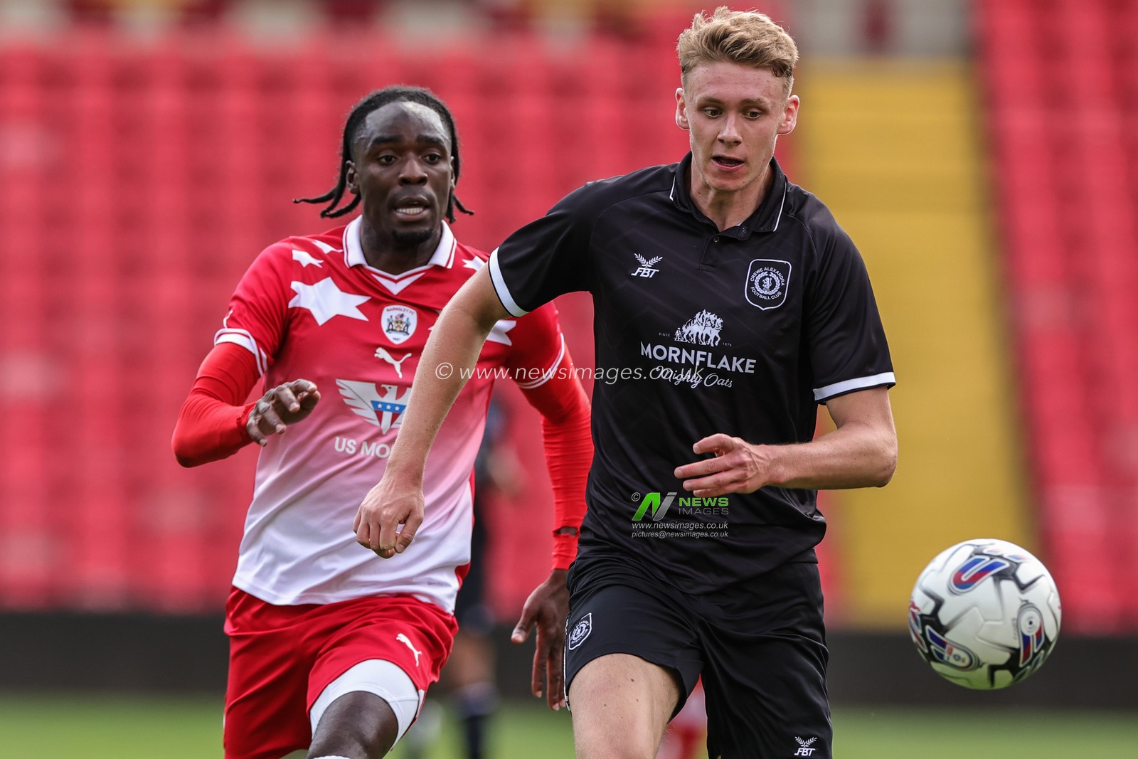 Devante Cole #44 of Barnsley chases down the ball during the Pre-season friendly match Barnsley vs Crewe Alexandra at Oakwell, Barnsley, United Kingdom, 29th July 2023

(Photo by Mark Cosgrove/News Images)