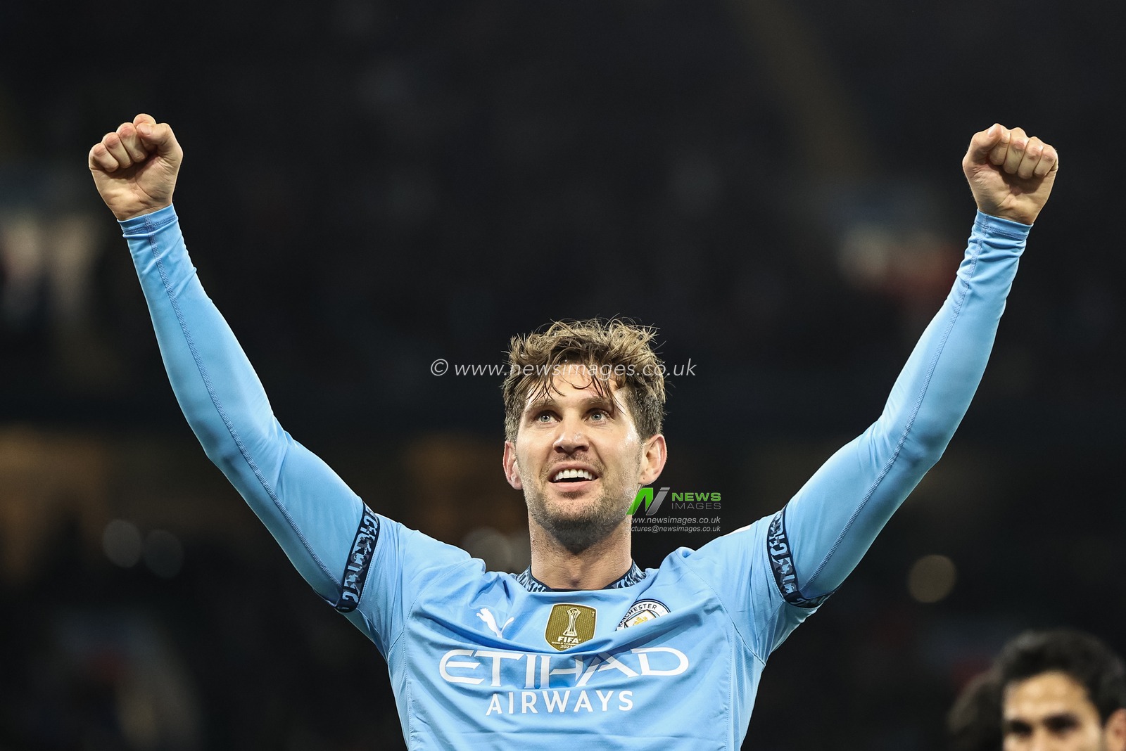 John Stones of Manchester City celebrates his goal to make it 3-0 during the UEFA Champions League, League Stage Manchester City v Sparta Prague at Etihad Stadium, Manchester, United Kingdom, 23rd October 2024

(Photo by Mark Cosgrove/News Images)
