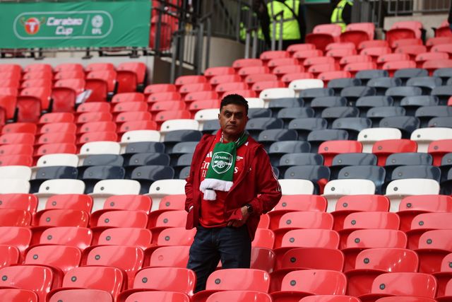 Arsenal fans in the stadium prior to kick off during the Carabao Cup Final match Arsenal vs Manchester City at Emirates, London, United Kingdom on 22 March 2026

(Photo by Alfie Cosgrove/News Images)