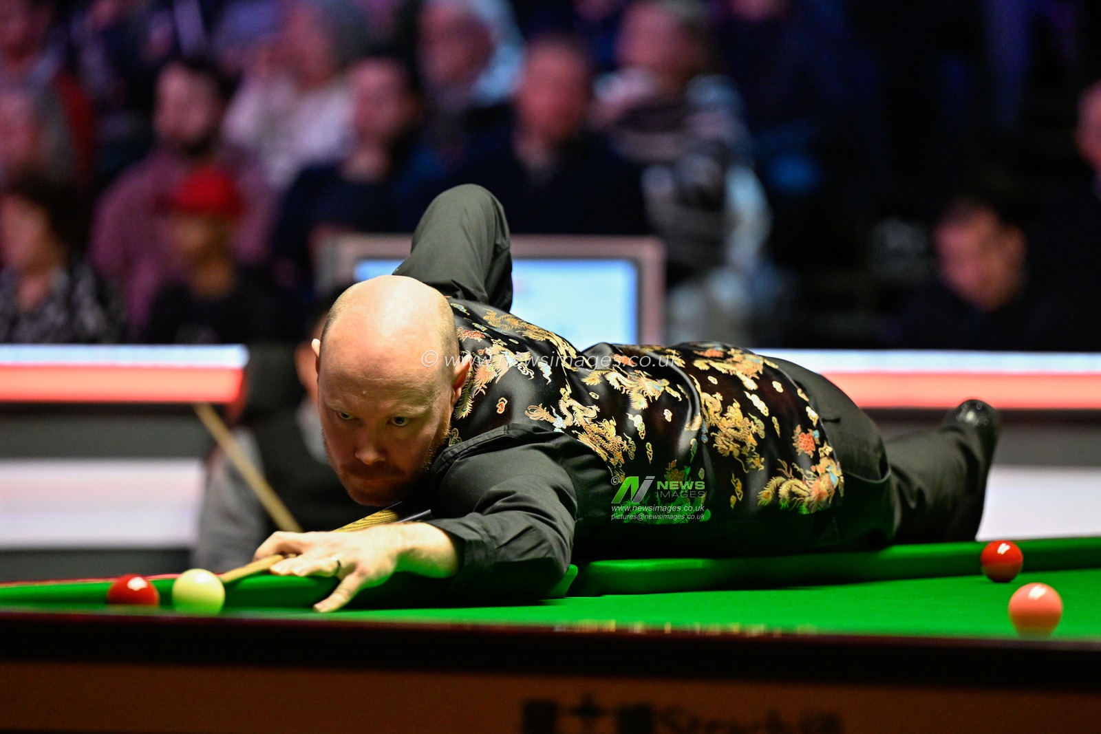 Gary Wilson takes a shot, during the Johnstoneâ€™s Paint Tour Championship at Manchester Central, Manchester, United Kingdom, 4th April 2024

(Photo by Cody Froggatt/News Images)
