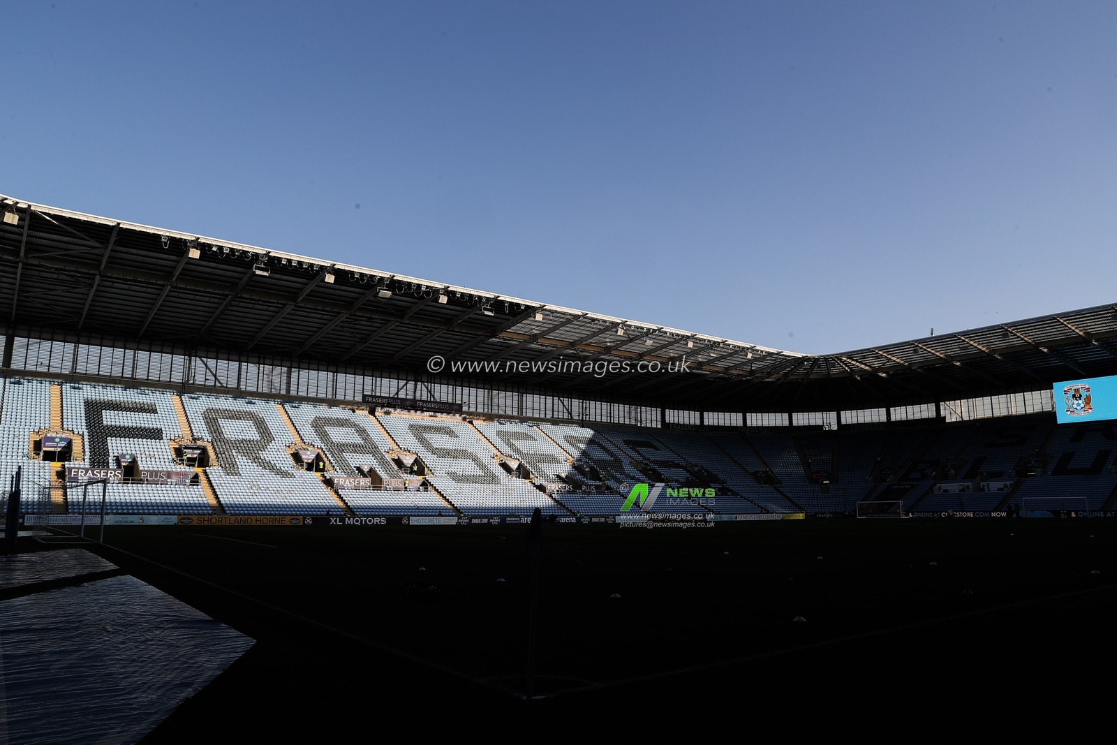 A general view inside of Coventry Building Society Arena, home of Coventry City ahead of the Sky Bet Championship match Coventry City vs Portsmouth at Coventry Building Society Arena, Coventry, United Kingdom, 9th April 2025

(Photo by Gareth Evans/News Images)