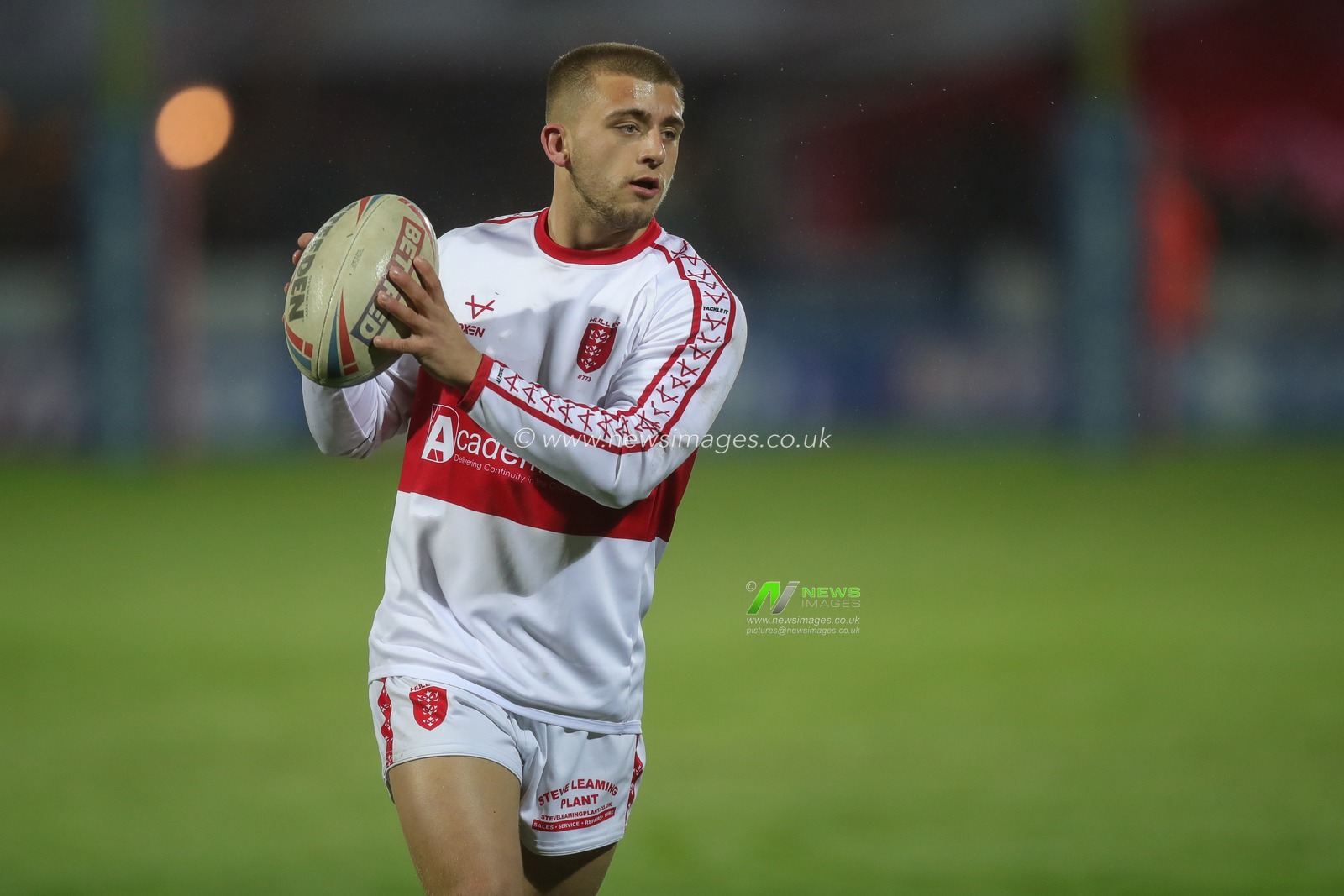 Mikey Lewis #20 of Hull KR during the pre match warm up ahead of the Betfred Super League Round 7 match Hull KR vs Leeds Rhinos at Sewell Group Craven Park, Kingston upon Hull, United Kingdom, 31st March 2023

(Photo by James Heaton/News Images)