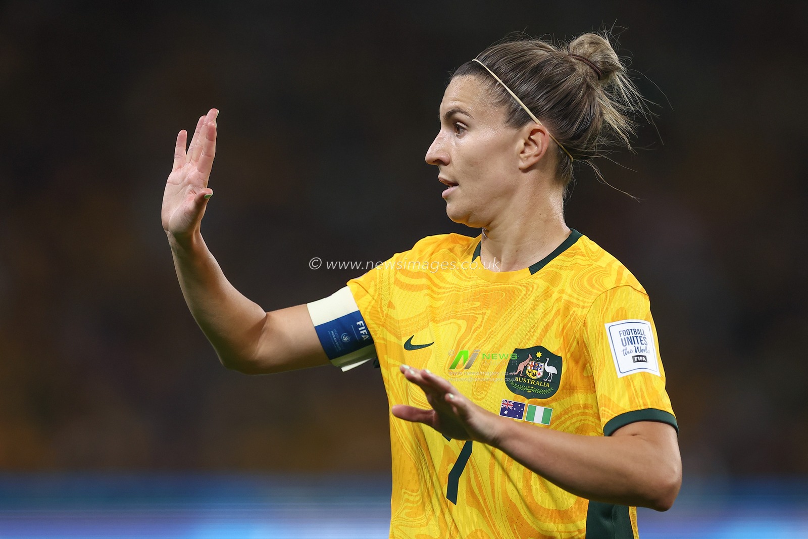 Steph Catley #7 of Australia during the FIFA Women's World Cup 2023 Group B match Australia Women vs Nigeria Women at Suncorp Stadium, Brisbane, Australia, 27th July 2023

(Photo by Patrick Hoelscher/News Images)