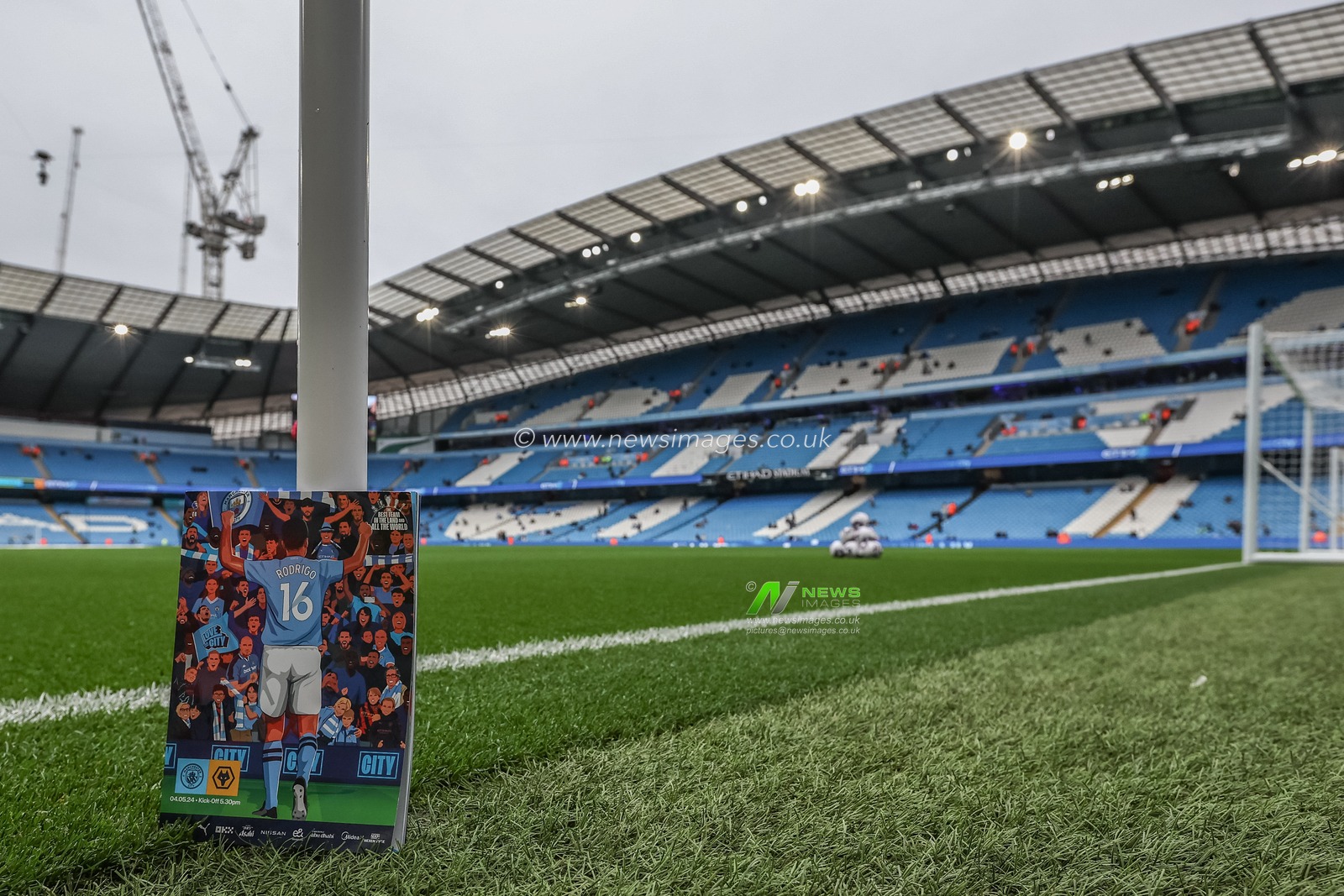 Rodrigo of Manchester City on the front cover of todays match day program during the Premier League match Manchester City vs Wolverhampton Wanderers at Etihad Stadium, Manchester, United Kingdom, 4th May 2024

(Photo by Mark Cosgrove/News Images)