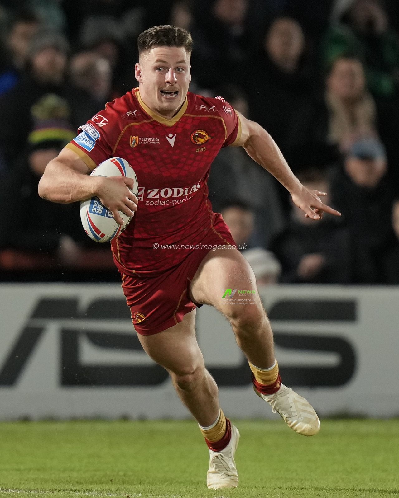 Mickael Goudemand #15 of Catalans Dragons during the Betfred Super League  Round 1 match Wakefield Trinity vs Catalans Dragons at The Be Well Support Stadium, Wakefield, United Kingdom, 17th February 2023

(Photo by Steve Flynn/News Images)