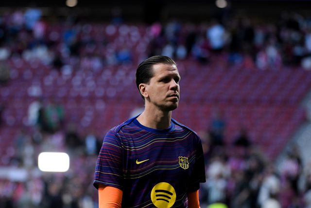 Wojciech Szczęsny of FC Barcelona during the warm up of the UEFA Champions League Quarter Finals match Atletico Madrid vs Barcelona at Riyadh Air Metropolitano, Madrid, Spain on 14 April 2026

(Photo by Samuel Carreno/News Images)