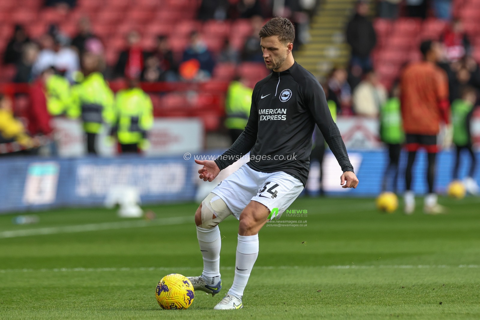 JoÃ«l Veltman of Brighton & Hove Albion in the pregame warmup session during the Premier League match Sheffield United vs Brighton and Hove Albion at Bramall Lane, Sheffield, United Kingdom, 18th February 2024

(Photo by Mark Cosgrove/News Images)