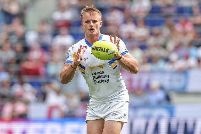 Cooper Jenkins of Leeds Rhinos receives the ball during the Betfred Super League Magic Weekend match Leeds Rhinos vs Bradford Bulls at Hill Dickinson Stadium, Liverpool, United Kingdom on 05 July 2026

(Photo by Mark Cosgrove/News Images)