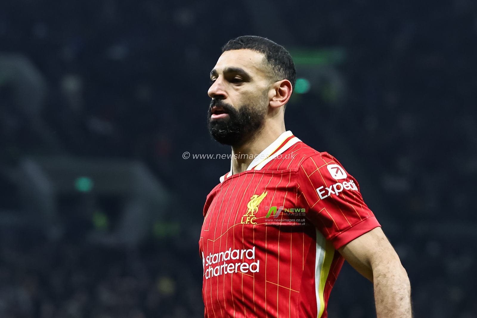 Mohamed Salah of Liverpool in action during the Carabao Cup Semi-Finals First Leg Tottenham Hotspur vs Liverpool at Tottenham Hotspur Stadium, London, United Kingdom, 8th January 2025

(Photo by Mark Cosgrove/News Images)