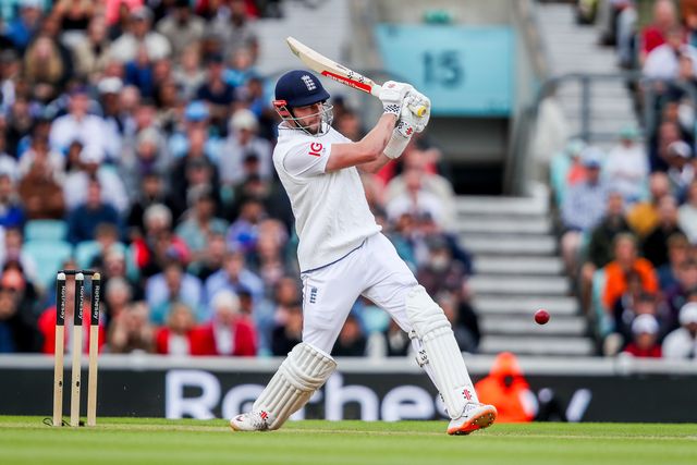 Gus Atkinson of England bats during the 5th Rothesay Test Match day 5 England v India at The Kia Oval, London, United Kingdom, 4th August 2025

(Photo by Izzy Poles/News Images)