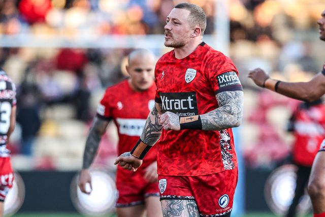 Josh Charnley of Leigh Leopards in the pre-game warm up during the Betfred Super League round 8 match York Knights vs Leigh Leopards at LNER Community Stadium, York, United Kingdom on 17 April 2026

(Photo by Alfie Cosgrove/News Images)