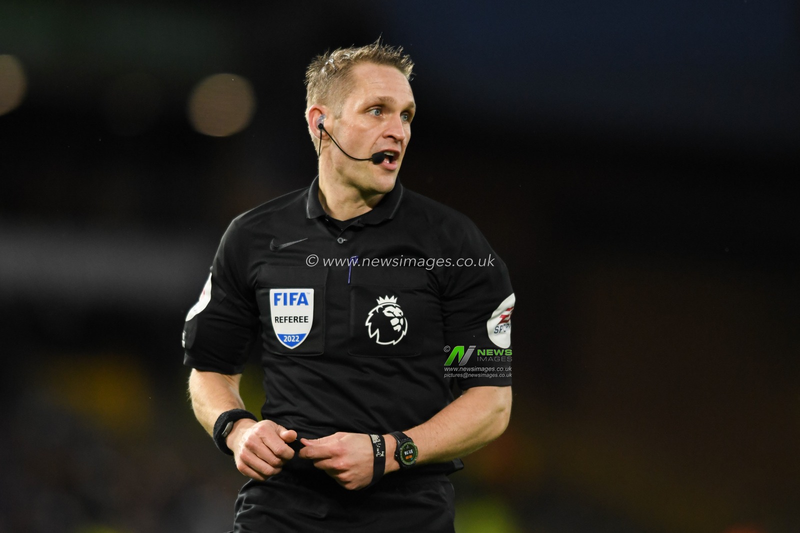 Referee Craig Pawson in action during the game