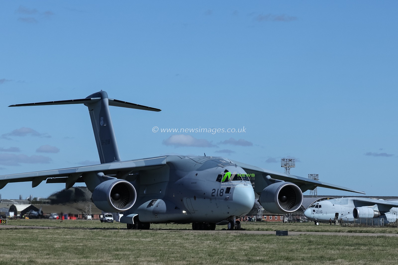 Kawasaki C-2 transporter leaves as The Japan Air Self-Defense Force (JASDF) has successfully competes the first fighter aircraft deployment to Europe in its 71-year history, as they join the United Kingdom’s Royal Air Force as they arrive at RAF Coningsby as part of the "Atlantic Eagles" mission. This landmark achievement strengthens defence cooperation between the United Kingdom and Japan whilst demonstrating the interconnected nature of global security at RAF Coningsby, Coningsby, United Kingdom, 22nd September 2025

(Photo by Mark Cosgrove/News Images)