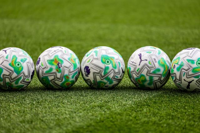 A line of warmup Premier League balls during the Premier League match Manchester City vs Crystal Palace at Etihad Stadium, Manchester, United Kingdom on 13 May 2026

(Photo by Mark Cosgrove/News Images)