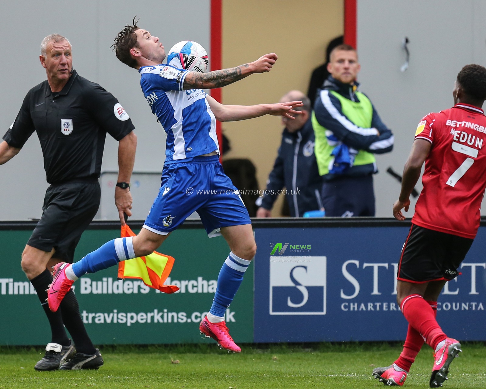 Sam Nicholson (11) of Bristol Rovers controls the ball