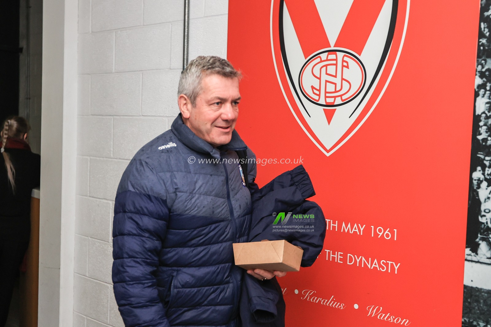 Daryl Powell Head Coach of Warrington Wolves arrives at the Totally Wicked Stadium