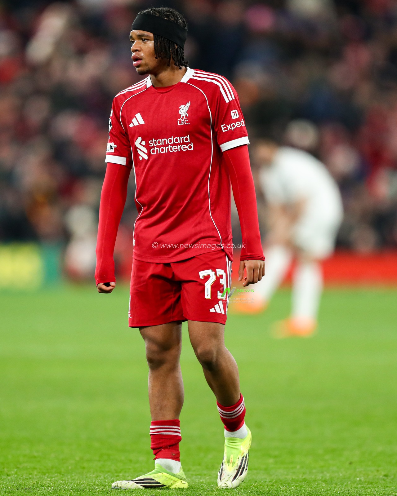 Rio Ngumoha of Liverpool during the UEFA Champions League Match Day 8 of 8 match Liverpool vs Qarabag FK at Anfield, Liverpool, United Kingdom on 28 January 2026

(Photo by Jorge Horsted/News Images)