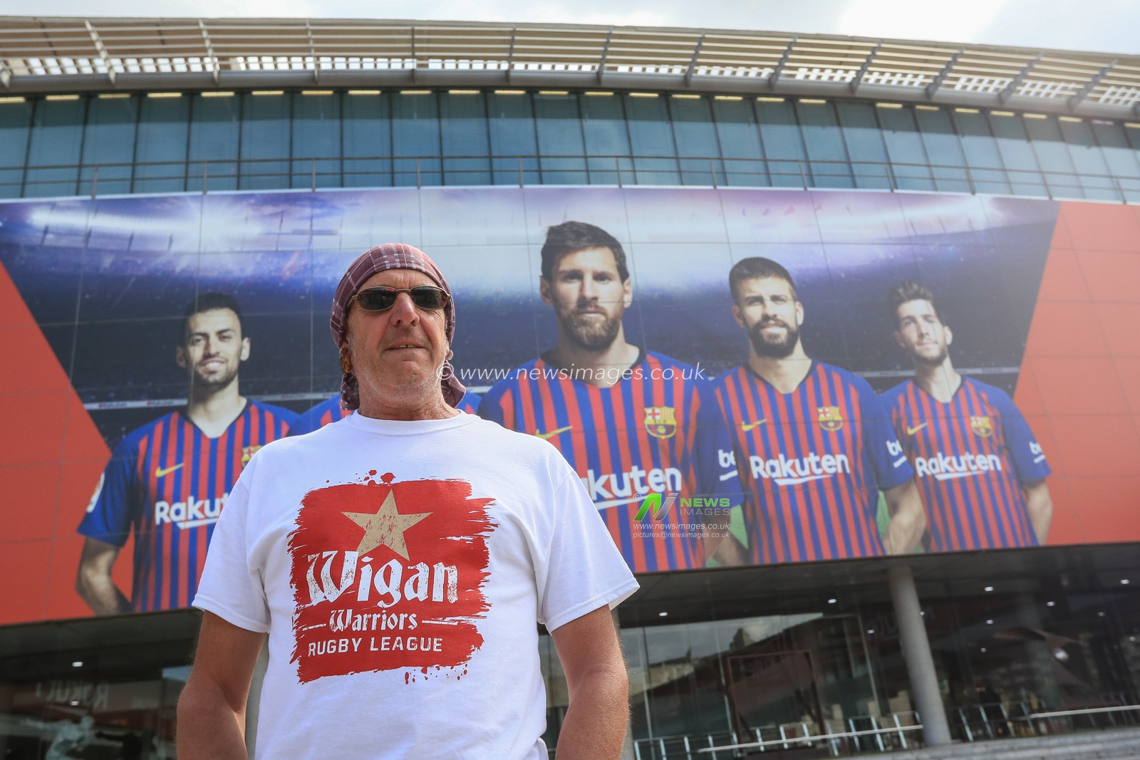 18th May 2019 , Camp Nou, Barcelona, Spain ;  Betfred Super League, Round 15, Catalans Dragons vs Wigan Warriors ; Wigan fans arrive at Camp Nou

Credit: Mark Cosgrove/News Images