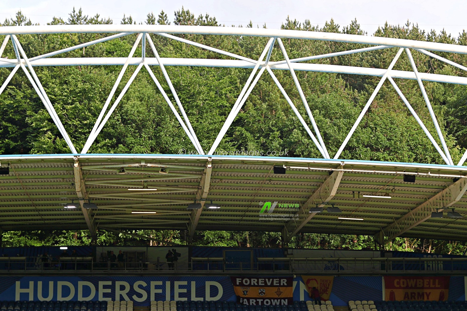 Huddersfield Giants flags before the Betfred Super League Round 13 match Huddersfield Giants vs Leigh Leopards at John Smith's Stadium, Huddersfield, United Kingdom, 29th May 2025(Photo by Sam Eaden/News Images)
