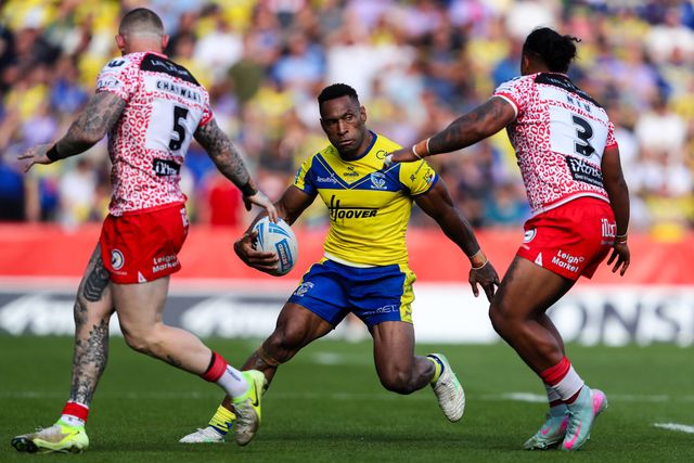 Rodrick Tai of Warrington Wolves in action during the Betfred Challenge Cup Semi-final match Warrington Wolves vs Leigh Leopards at Totally Wicked Stadium, St Helens, United Kingdom, 11th May 2025

(Photo by Gareth Evans/News Images)