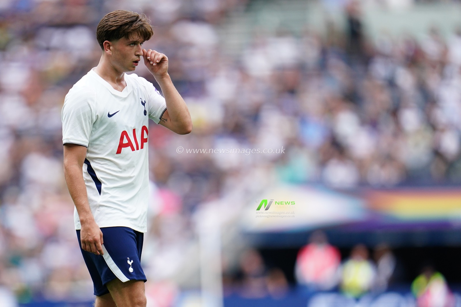 Mikey Moore of Tottenham Hotspur during the pre-season friendly match Tottenham Hotspur vs Hoffenheim at Tottenham Hotspur Stadium, London, United Kingdom on 15 August 2026

(Photo by Harvey Murphy/News Images)