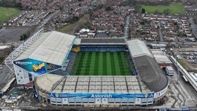 An aerial view of Elland Road during the Premier League match Leeds United vs Manchester City at Elland Road, Leeds, United Kingdom on 28 February 2026

(Photo by Mark Cosgrove/News Images)