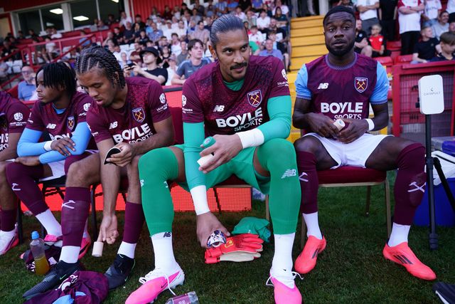 West Ham United goalkeeper Alphonse Areola during the pre-season friendly match Stevenage vs West Ham United at Lamex Stadium, Stevenage, United Kingdom on 22 July 2026

(Photo by Harvey Murphy/News Images)