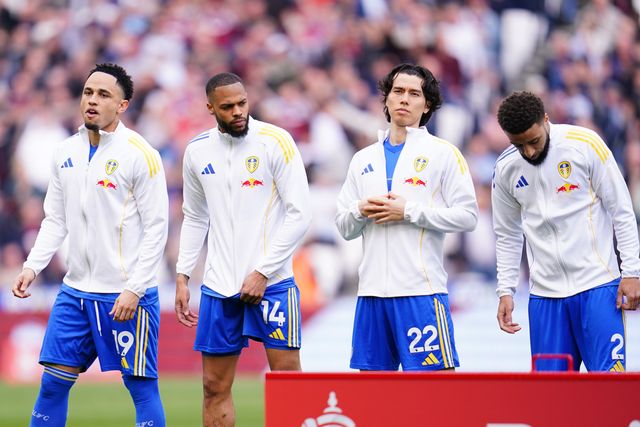 Leeds united players during the Emirates FA Cup Quarter-Final match West Ham United vs Leeds United at London Stadium, London, United Kingdom on 04 April 2026

(Photo by Harvey Murphy/News Images)