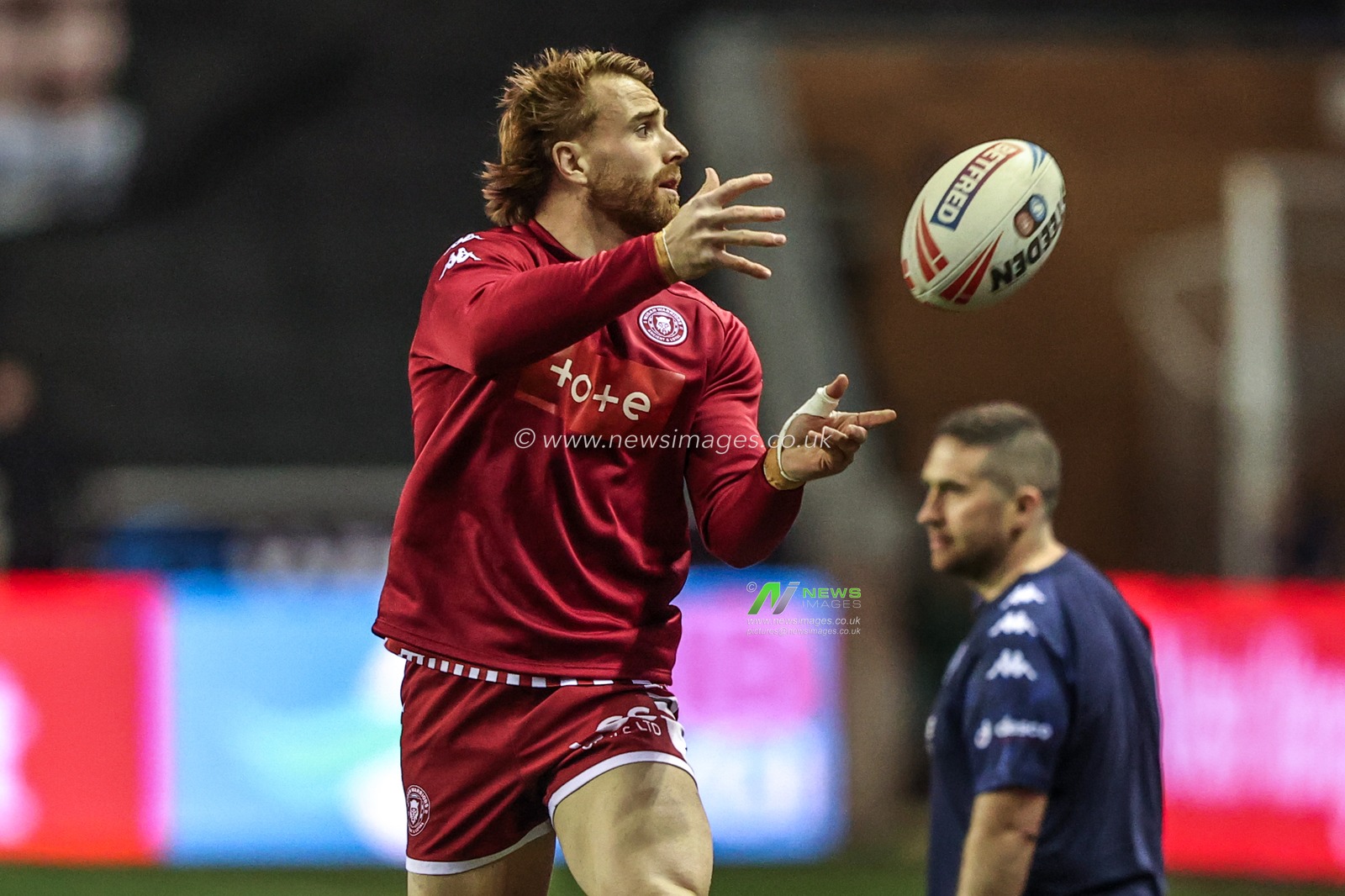 Adam Keighran of Wigan Warriors in the pre-game warm up during the Betfred Super League round 5 match Wigan Warriors vs York Knights at The Brick Community Stadium, Wigan, United Kingdom on 19 March 2026

(Photo by Alfie Cosgrove/News Images)