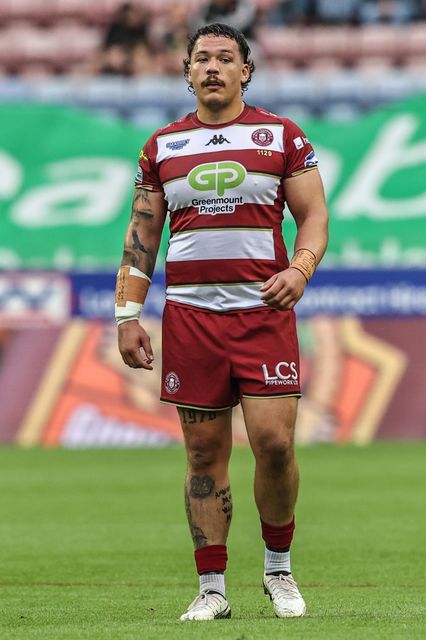 Patrick Mago of Wigan Warriors during the Betfred Super League round 20 match Wigan Warriors vs Catalans Dragons at The Brick Community Stadium, Wigan, United Kingdom, 25th July 2025

(Photo by Alfie Cosgrove/News Images)