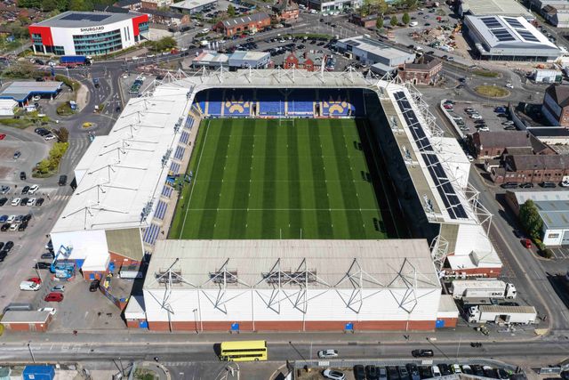 An aerial view of The Halliwell Jones Stadium during the Betfred Super League round 9 match Warrington Wolves vs Wigan Warriors at The Halliwell Jones Stadium, Warrington, United Kingdom on 24 April 2026

(Photo by Mark Cosgrove/News Images)
