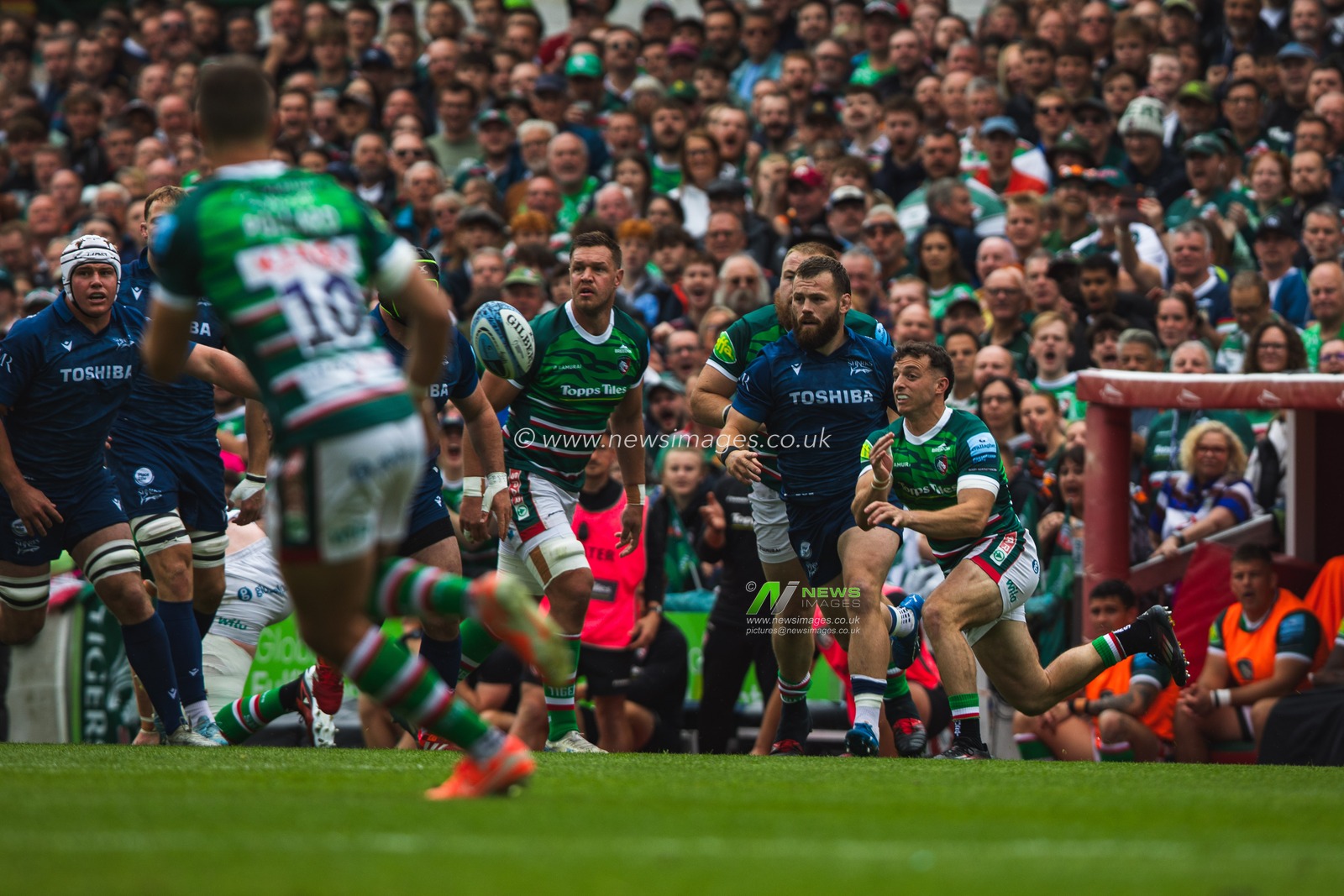Adam Radwan of Leicester Tigers during the Gallagher Premiership Play-off Semi-final Leicester Tigers vs Sale Sharks at Mattioli Woods Welford Road Stadium, Leicester, United Kingdom, 7th June 2025

(Photo by Craig Evans/News Images)