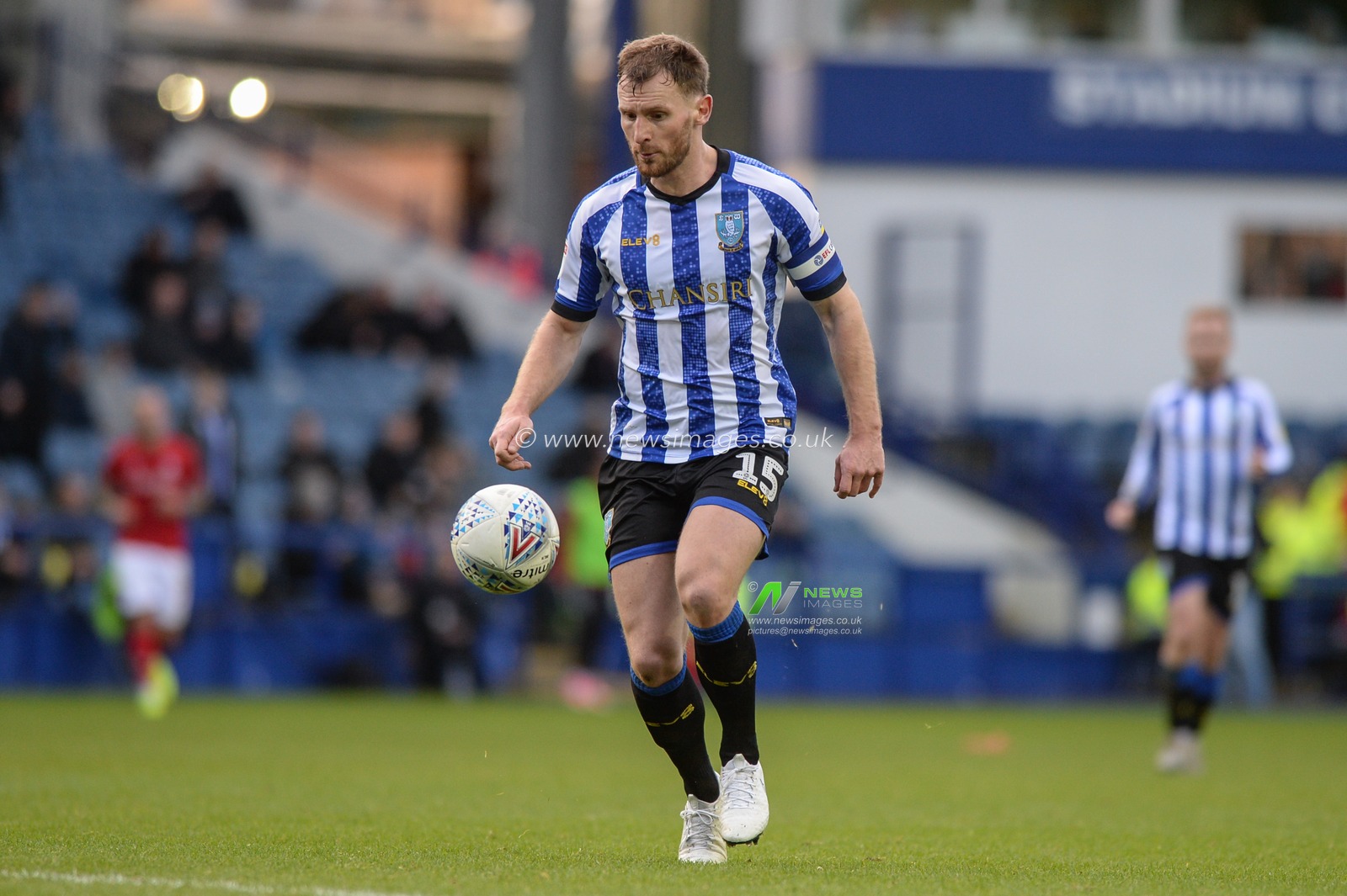 22nd December 2019, Hillsborough, Sheffield, England; Sky Bet Championship, Sheffield Wednesday v Bristol City : 
Tom Lees (15) of Sheffield Wednesday controls the ball.
Credit: Dean Williams/News Images