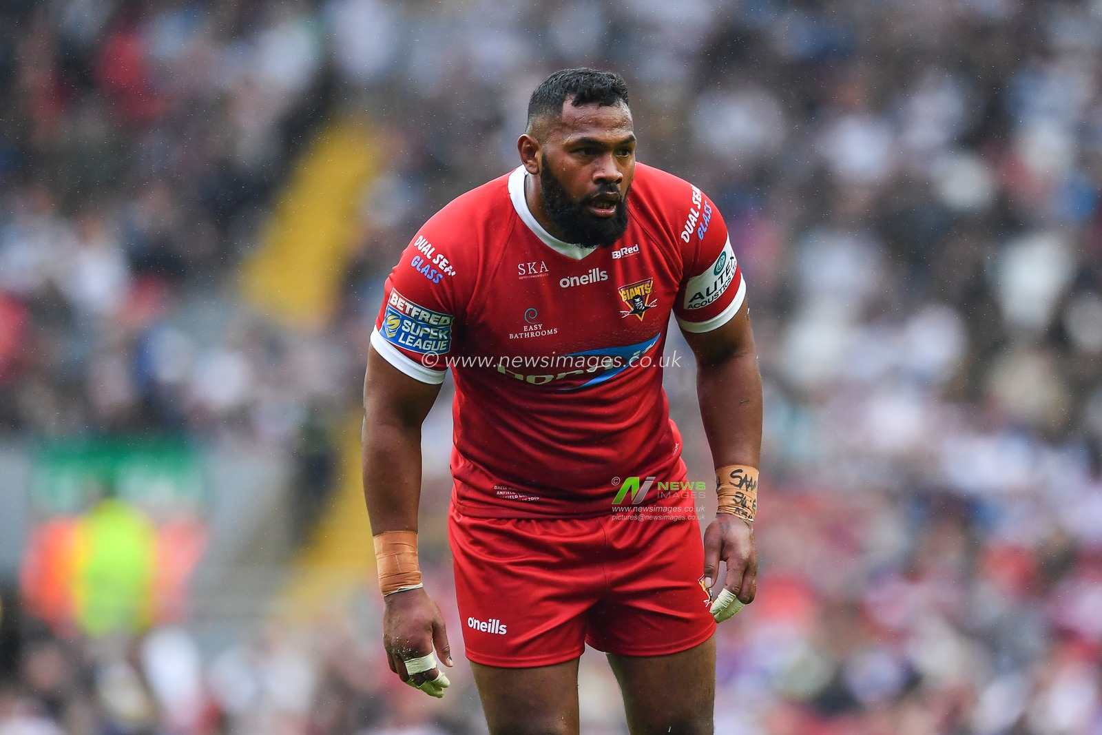 25th May 2019 , Anfield Stadium, Liverpool, England; Dacia Magic Weekend, Betfred Super League Round 16, Hull FC vs Huddersfield Giants ; Ukuma Taâ€™ai (17) of Huddersfield Giants 

Credit: Craig Thomas/News Images