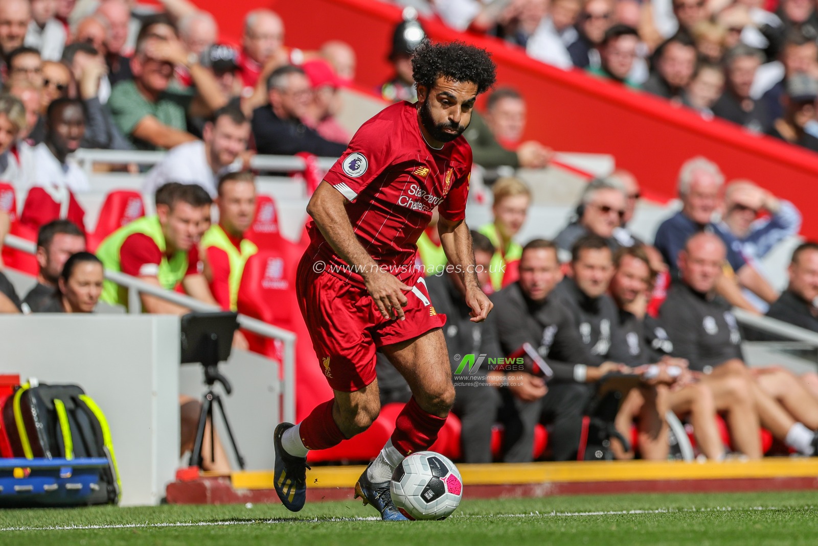 14th September 2019 , Anfield, Liverpool, England; Premier League Football, Liverpool vs Newcastle United ; Mohamed Salah (11) of Liverpool in action during the game 


Credit: Mark Cosgrove/News Images 


Premier League/EFL Football images are subject to DataCo Licence