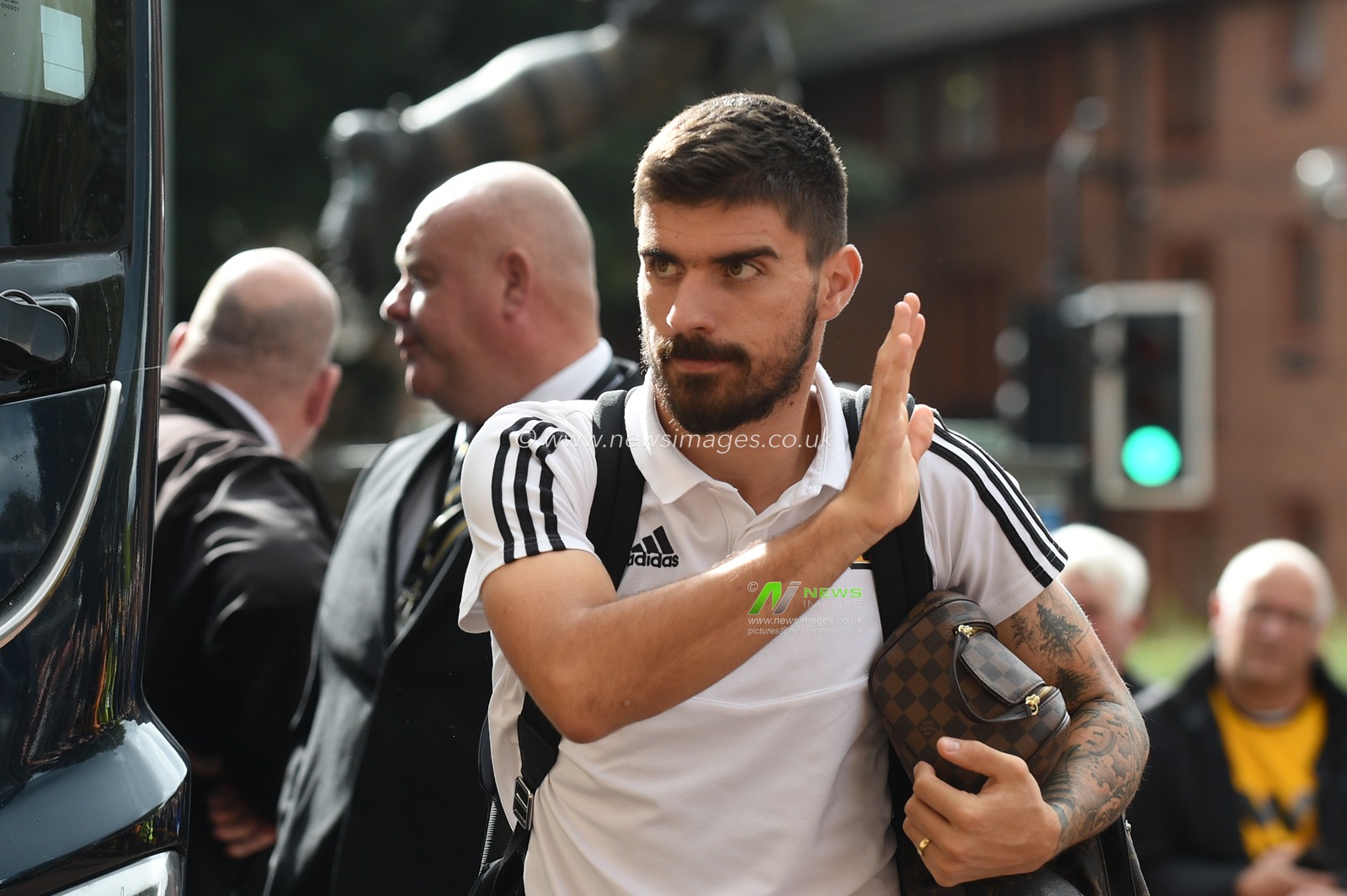 28th September 2019, Molineux, Wolverhampton, England; Premier League, Wolverhampton Wanderers v Watford : Ruben Neves (8) of Wolverhampton Wanderers arrives at the ground

Credit: Richard Long/News Images