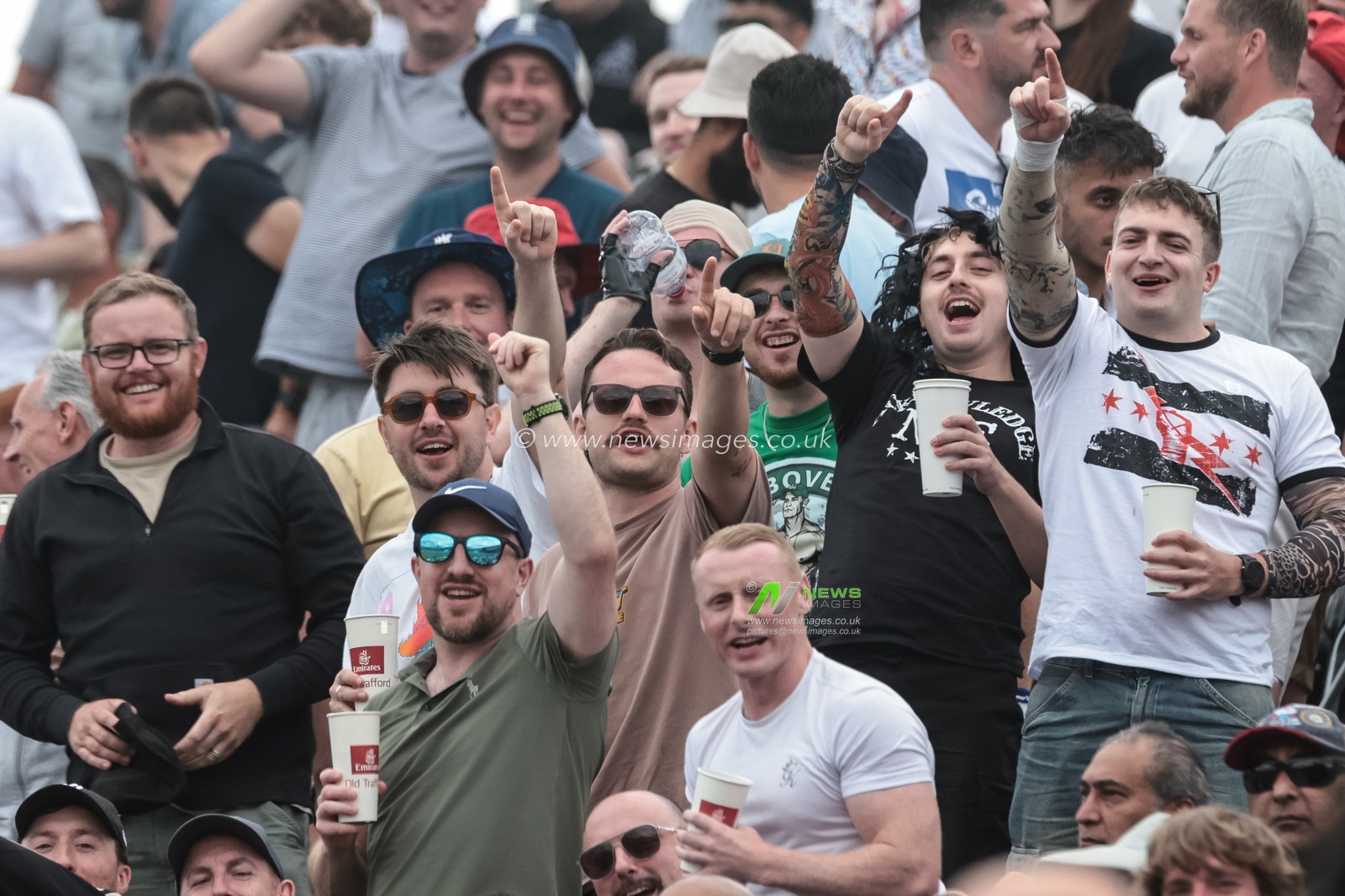 England Barmy Army fans enjoying the atmosphere during the 4th Rothesay Test Match match Day 4 England vs India at Old Trafford Cricket Ground, Manchester, United Kingdom, 26th July 2025

(Photo by Mark Cosgrove/News Images)