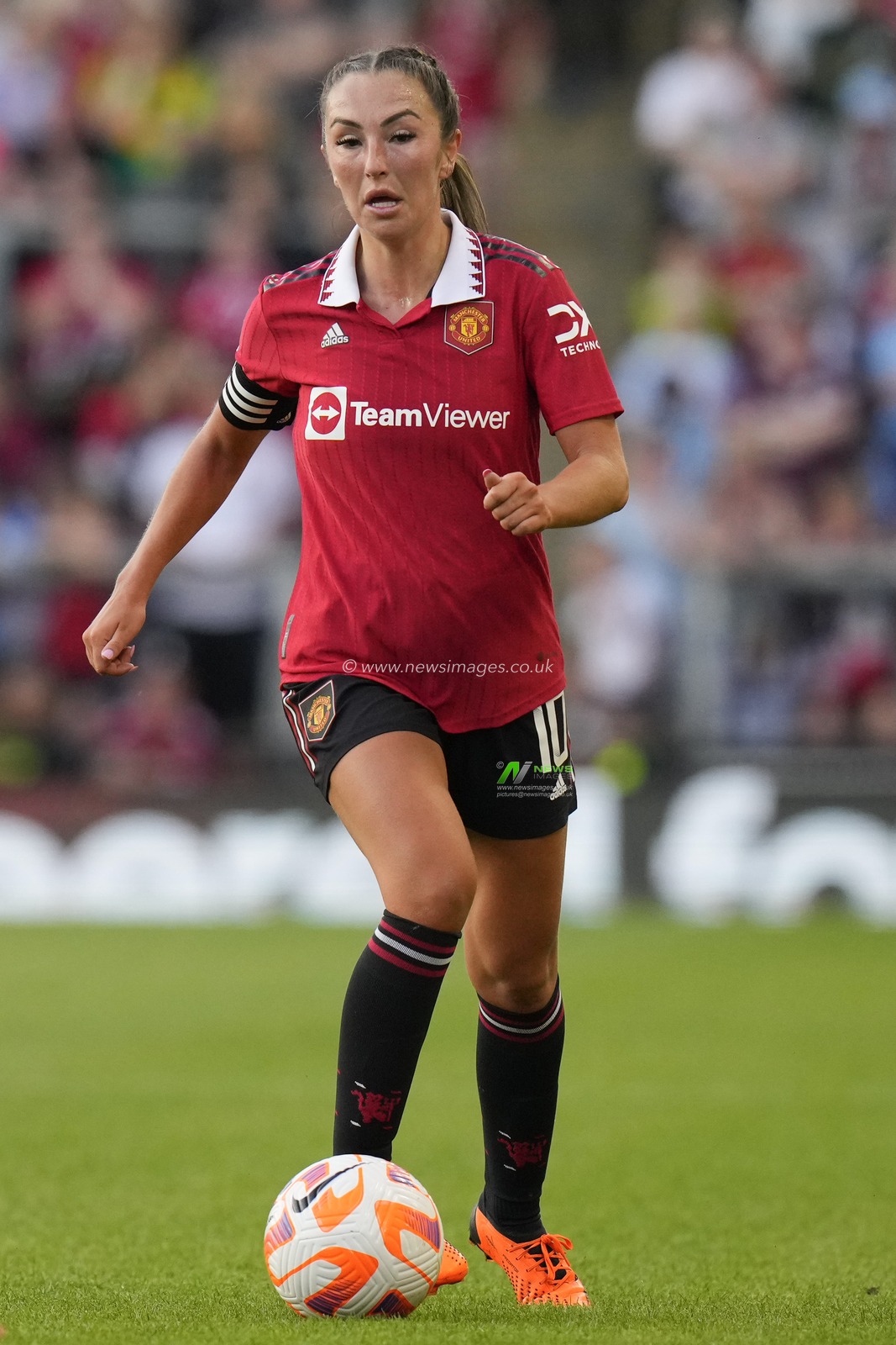 Katie Zelem #10 of Manchester United during the The FA Women's Super League match Manchester United Women vs Manchester City Women at Leigh Sports Village, Leigh, United Kingdom, 21st May 2023

(Photo by Steve Flynn/News Images)