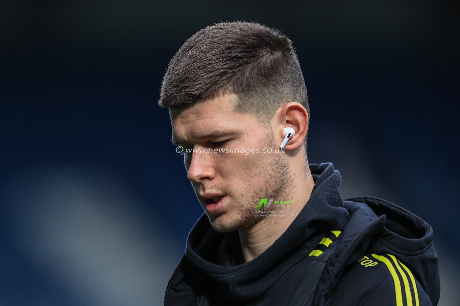 Illan Meslier #1 of Leeds United arrives at Elland Road