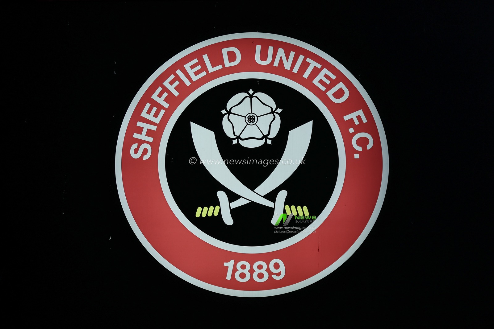 View of the Sheffield United logo on the exterior of Bramall Lane, Home of Sheffield United ahead of the Premier League match Sheffield United vs Arsenal at Bramall Lane, Sheffield, United Kingdom, 4th March 2024

(Photo by Mark Cosgrove/News Images)
