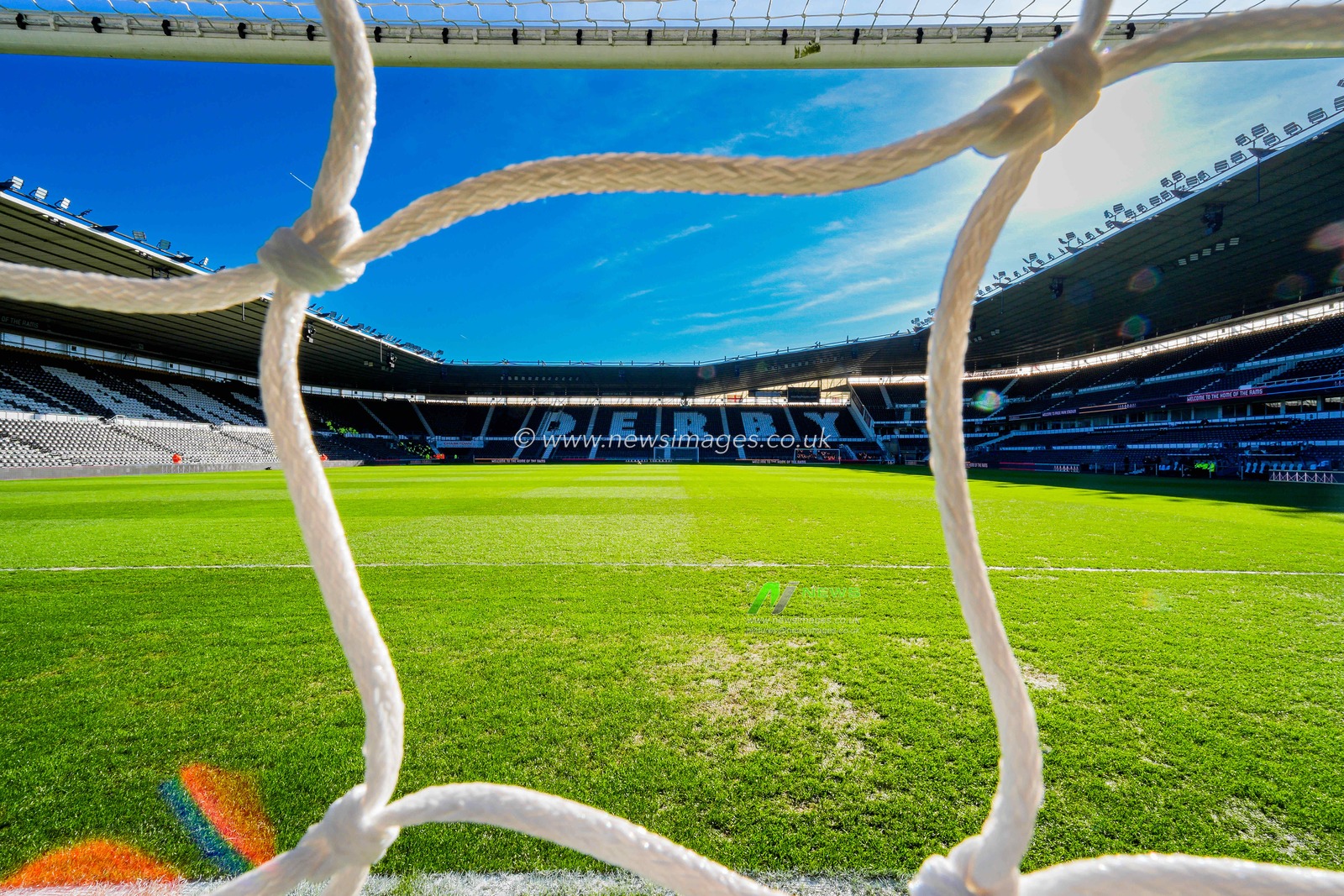 A general view of the pitch and stands during the Sky Bet Championship match Derby County vs Swansea City at Pride Park Stadium, Derby, United Kingdom on 14 February 2026

(Photo by Maynard Manyowa/News Images)