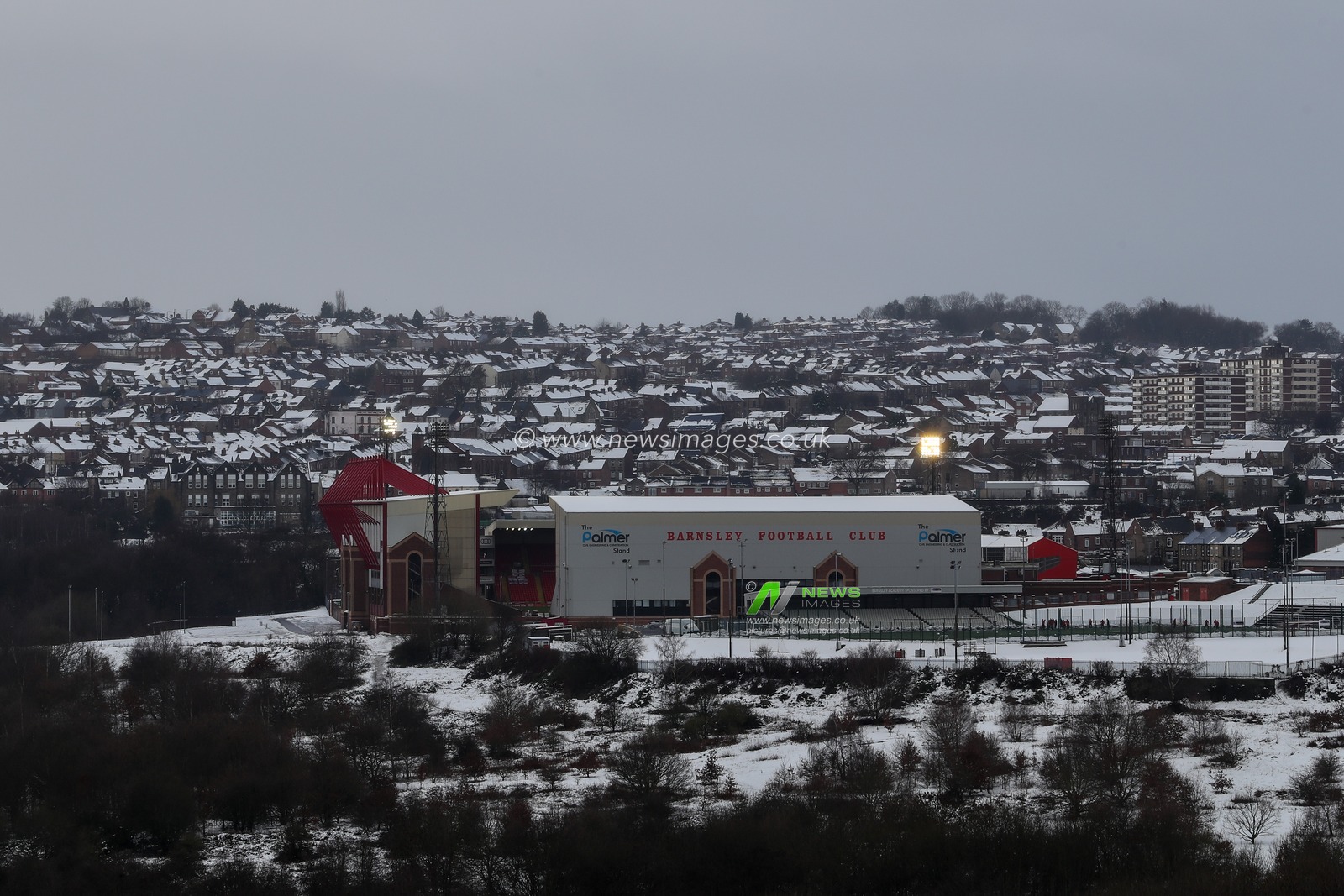 A general view of the Oakwell venue for todays game.