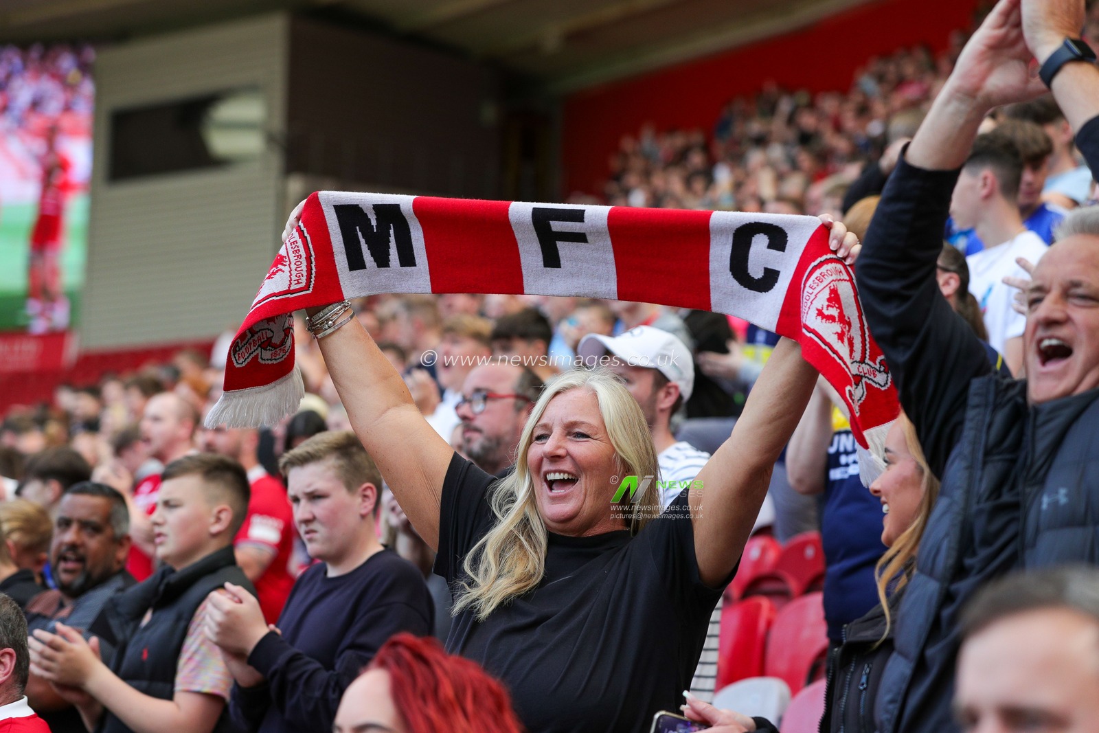 Middlesbrough supporters cheer on their team during the Sky Bet Championship match Middlesbrough vs Queens Park Rangers at Riverside Stadium, Middlesbrough, United Kingdom, 2nd September 2023

(Photo by James Heaton/News Images)